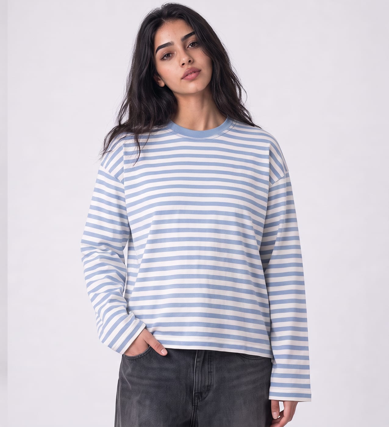 Striped Long Sleeve — Blue