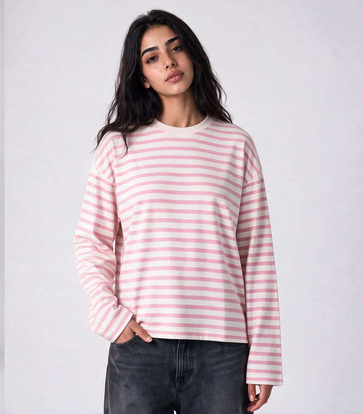 Striped Long Sleeve — Pink