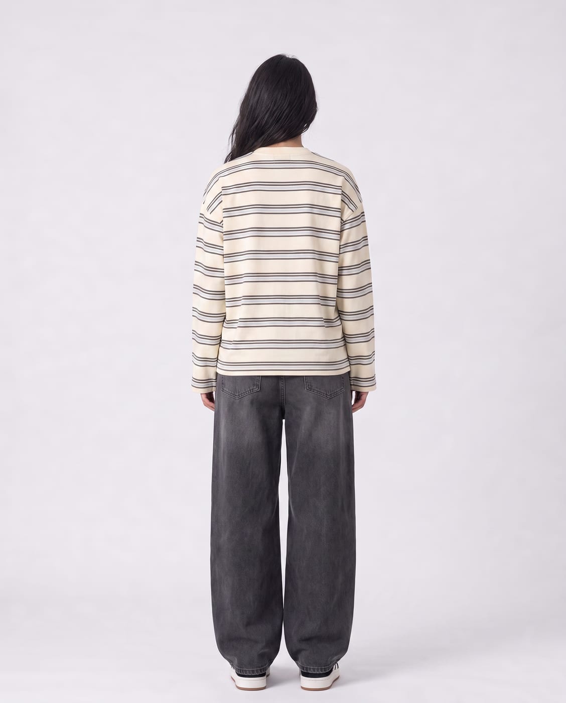 Striped Long Sleeve — Cream 3